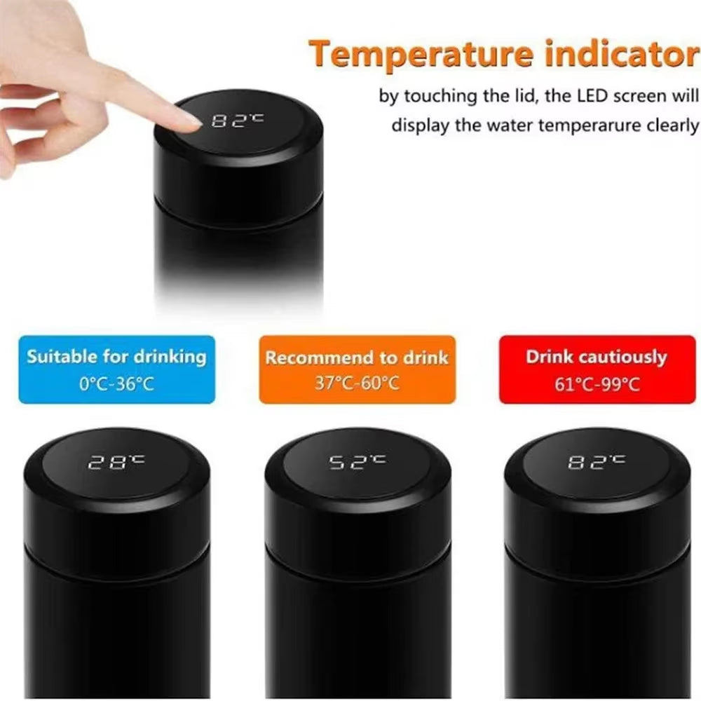 Bouteille isotherme de 500ml avec affichage intelligent de la température