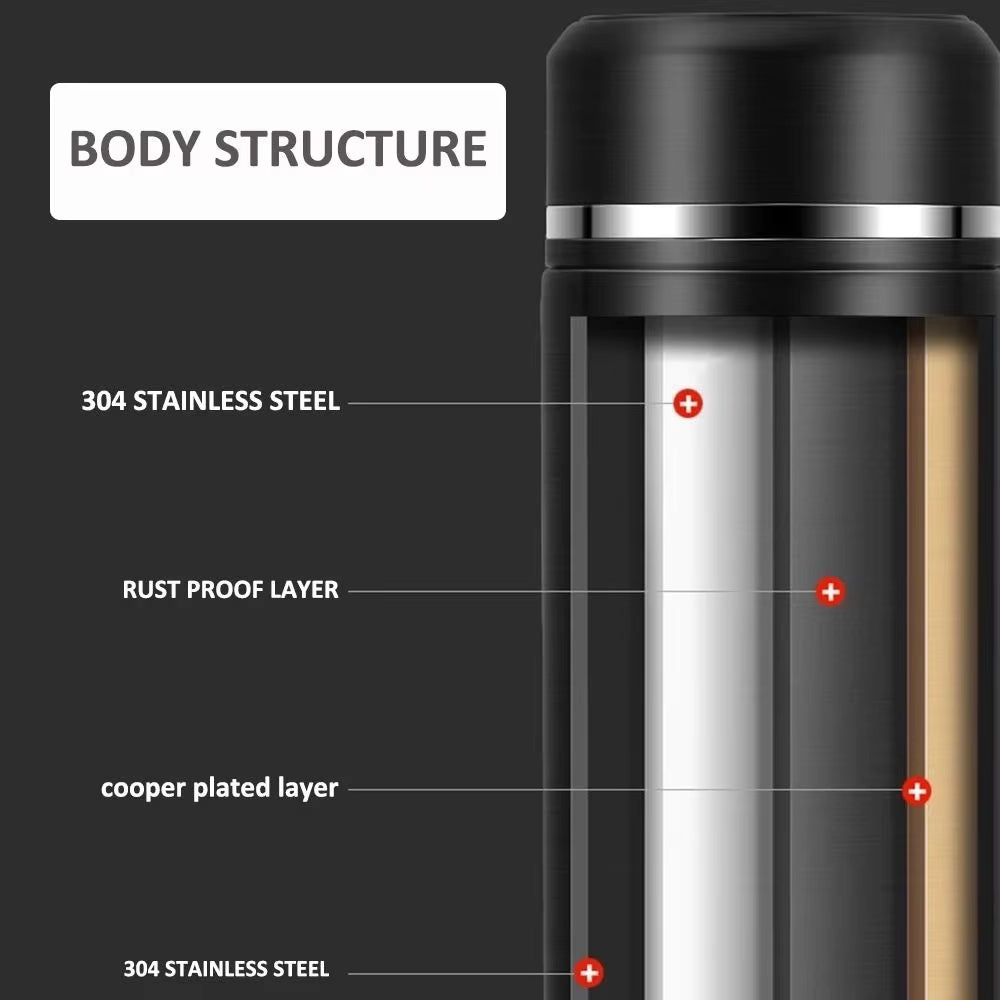 Bouteille isotherme de 500ml avec affichage intelligent de la température